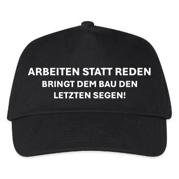 Arbeiten statt Reden - Kinder Basecap - Schwarz - Vorne