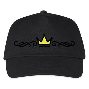 Krone Ornament - Kinder Basecap - Schwarz - Vorne