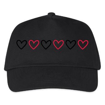 Hearts Line Icon - Kids’ Baseball Cap - black - Front