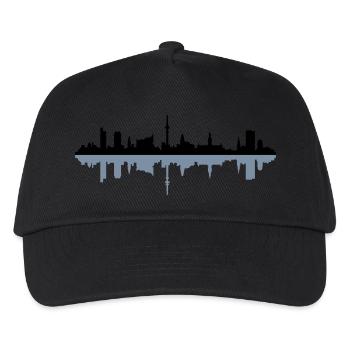 Skyline Hamburg Schatten - Kinder Basecap - Schwarz - Vorne