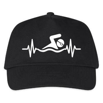 Heart Beat Swimming Pool Swimmer Swimmer - Kids’ Baseball Cap - black - Front