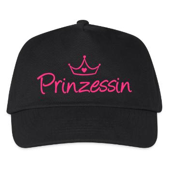 PRINZESSIN - Kinder Basecap - Schwarz - Vorne
