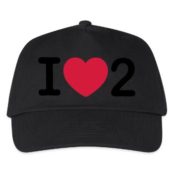 I love 2 - Kinder Basecap - Schwarz - Vorne