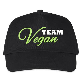 Team Vegan - Kinder Basecap - Schwarz - Vorne