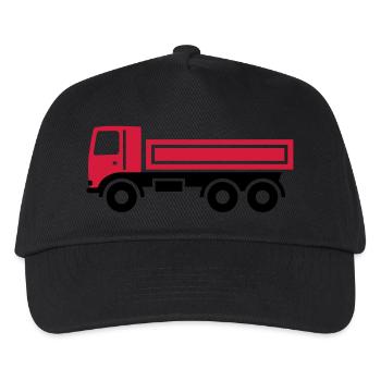 LKW, Kipper - Kinder Basecap - Schwarz - Vorne