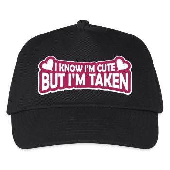 cute but taken quote - Kids’ Baseball Cap - black - Front