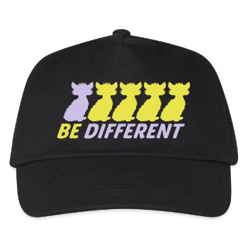 Be Different Katzen Freunde Anders Besonders Sein - Kinder Basecap - Schwarz - Vorne
