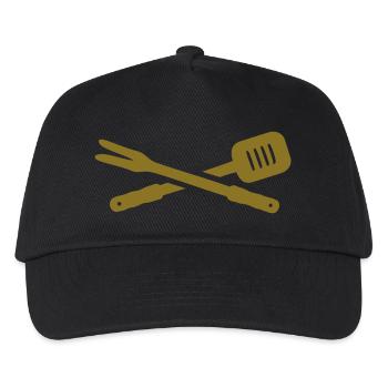 Grillbesteck - Kinder Basecap - Schwarz - Vorne