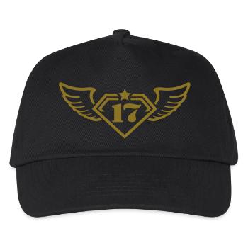 shield_gold_17__f1 - Kinder Basecap - Schwarz - Vorne