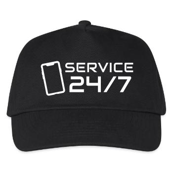 24/7 Service Logo Symbol Telefon - Kinder Basecap - Schwarz - Vorne