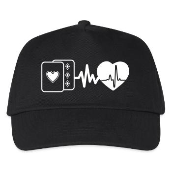 Card games are life, heartbeat for card fans - Kids’ Baseball Cap - black - Front