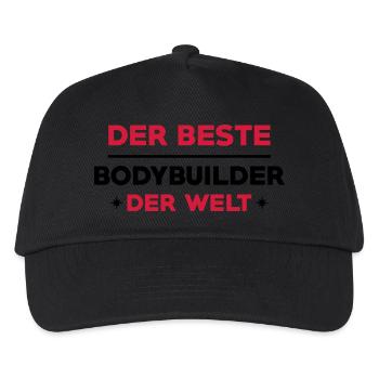 Bodybuilder Bodybuilding Kräftig Muskulös Fitness - Kinder Basecap - Schwarz - Vorne