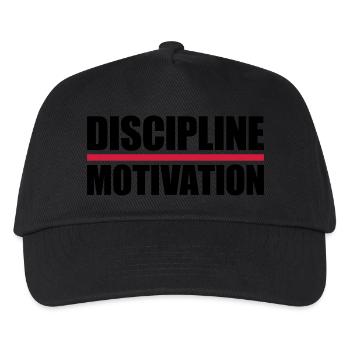 discipline over motivation quote - Kids’ Baseball Cap - black - Front