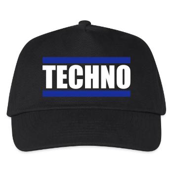 Techno Liebe Zitat Spruch Musik Party Feiern Logo - Kinder Basecap - Schwarz - Vorne