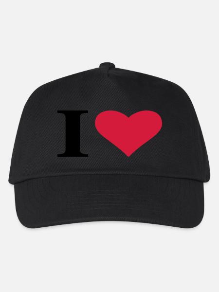 i love - Kinder Basecap - Schwarz