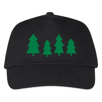 Weihnachtsbäume - Kinder Basecap - Schwarz - Vorne