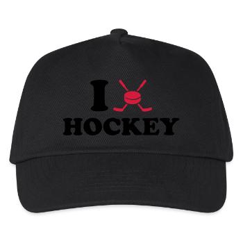 Eishockey - Kinder Basecap - Schwarz - Vorne