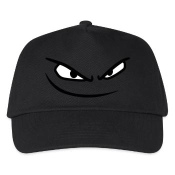 mund gesicht boese augen gefaehrlich gemein comic - Kinder Basecap - Schwarz - Vorne