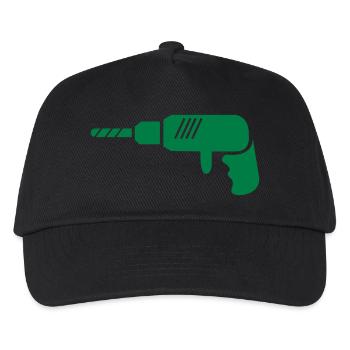 bohrmaschine_001 - Kinder Basecap - Schwarz - Vorne