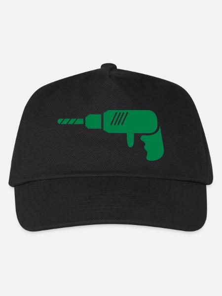 bohrmaschine_001 - Kinder Basecap - Schwarz