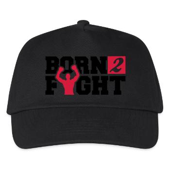 born_2_fight_a2 - Kinder Basecap - Schwarz - Vorne