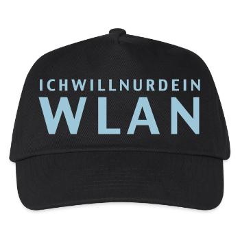 Ich will nur dein Wlan, Internet - Kinder Basecap - Schwarz - Vorne