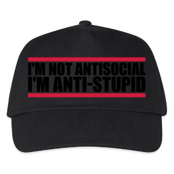 not antisocial anti stupid - Kids’ Baseball Cap - black - Front