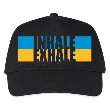 inhale exhale yoga quote - Kids’ Baseball Cap - black - Front