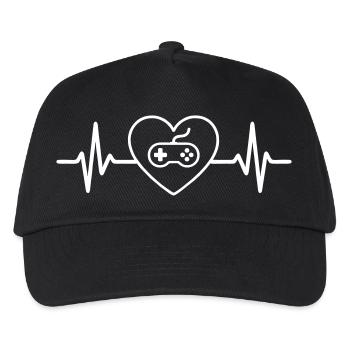 Passion jeux vidéo Cœur gamer rétrogaming Gaming - Casquette de baseball Enfant - noir - Devant
