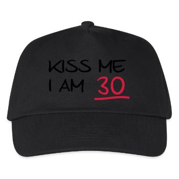 kiss me i am 30 birthday (de) - Kinder Basecap - Schwarz - Vorne