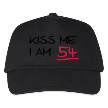 kiss me i am 54 birthday (de) - Kinder Basecap - Schwarz - Vorne