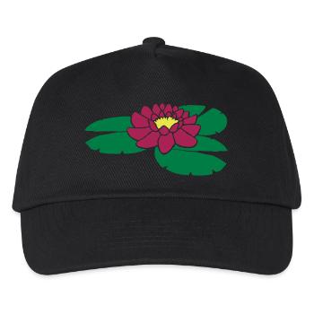 Seerose Teich Blüte - Kinder Basecap - Schwarz - Vorne