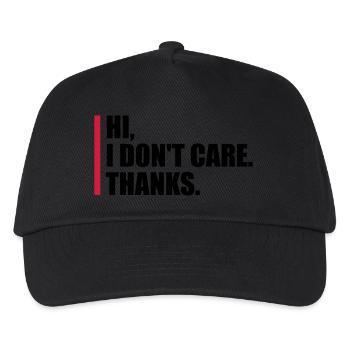 Hi I dont care - Kinder Basecap - Schwarz - Vorne