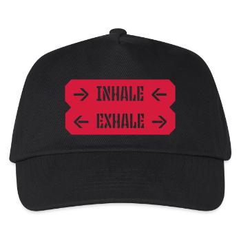 Inspirez expirez Yoga citation - Casquette de baseball Enfant - noir - Devant