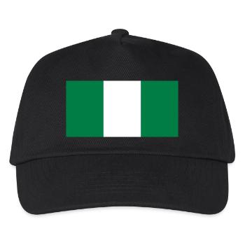 Flagge von Nigeria / Drapeau Nigéria - Kinder Basecap - Schwarz - Vorne