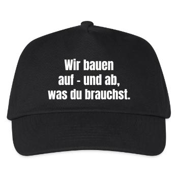 Wir bauen auf - und ab, was du brauchst. - Kinder Basecap - Schwarz - Vorne