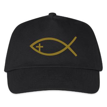 Jesus Fisch - Kinder Basecap - Schwarz - Vorne