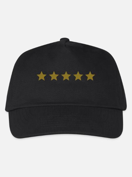 5 Sterne - Kinder Basecap - Schwarz
