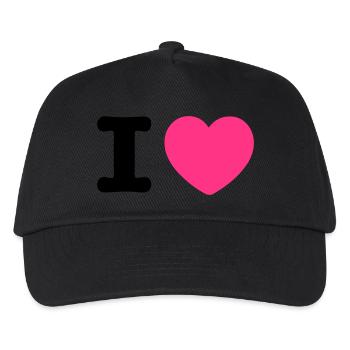 i heart herz - Kinder Basecap - Schwarz - Vorne