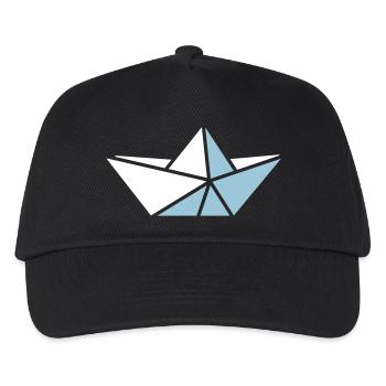 Papierschiff - Kinder Basecap - Schwarz - Vorne