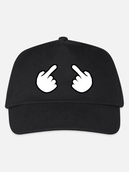 2 haende ich kontur hand comic cartoon zeigen zeig - Kinder Basecap - Schwarz