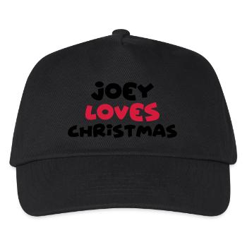 joey loves christmas xmas name - Kids’ Baseball Cap - black - Front