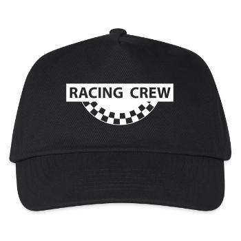 RACING CREW, Zielflagge - Kinder Basecap - Schwarz - Vorne