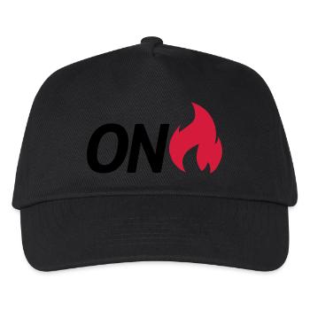 on fire - Kids’ Baseball Cap - black - Front
