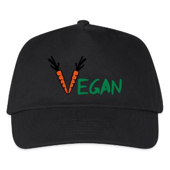 Vegan - Kinder Basecap - Schwarz - Vorne