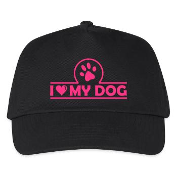 i love my dog - Kinder Basecap - Schwarz - Vorne