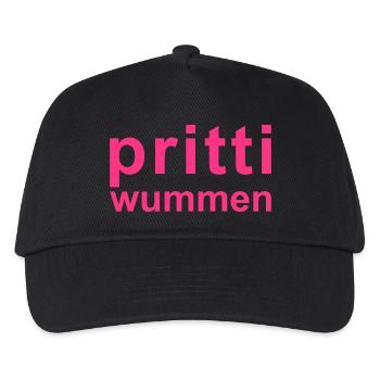 pritti wummen - Kinder Basecap - Schwarz - Vorne