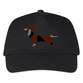 Origami Dackel - Kinder Basecap - Schwarz - Vorne