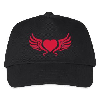 tribal_heart_wings_1c - Kinder Basecap - Schwarz - Vorne
