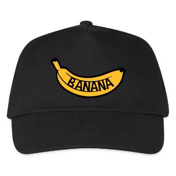 banana text logo fruit banana delicious healthy food b - Kids’ Baseball Cap - black - Front